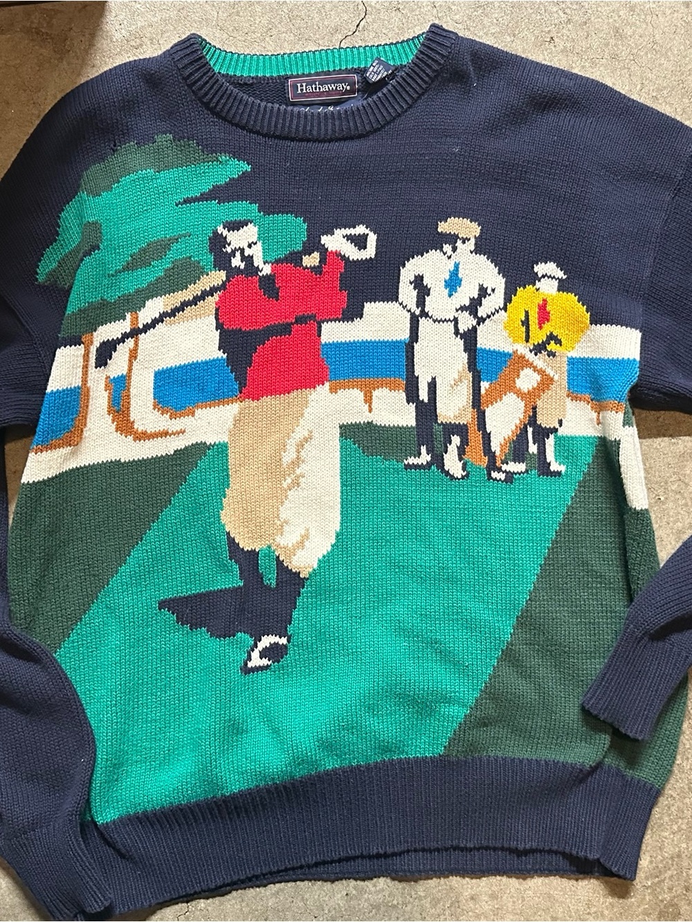 Vintage 90s Hathaway Golf Knit Sweater 
100% cotton L